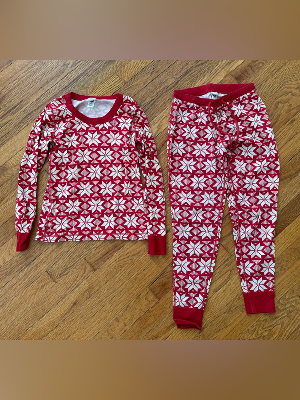 Hanna Andersson Women’s Long John PJs in Scandi Snowflake